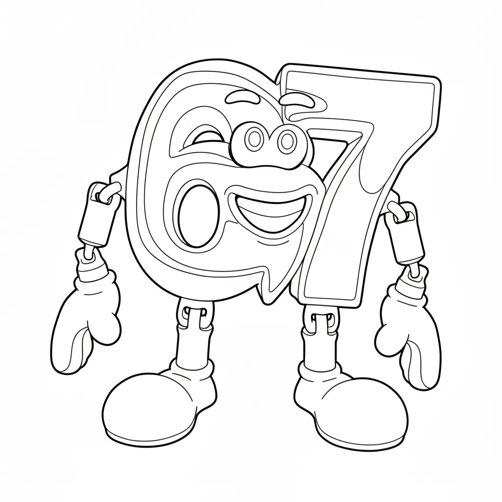 páginas para colorear gratis 67 Brainrot pdf