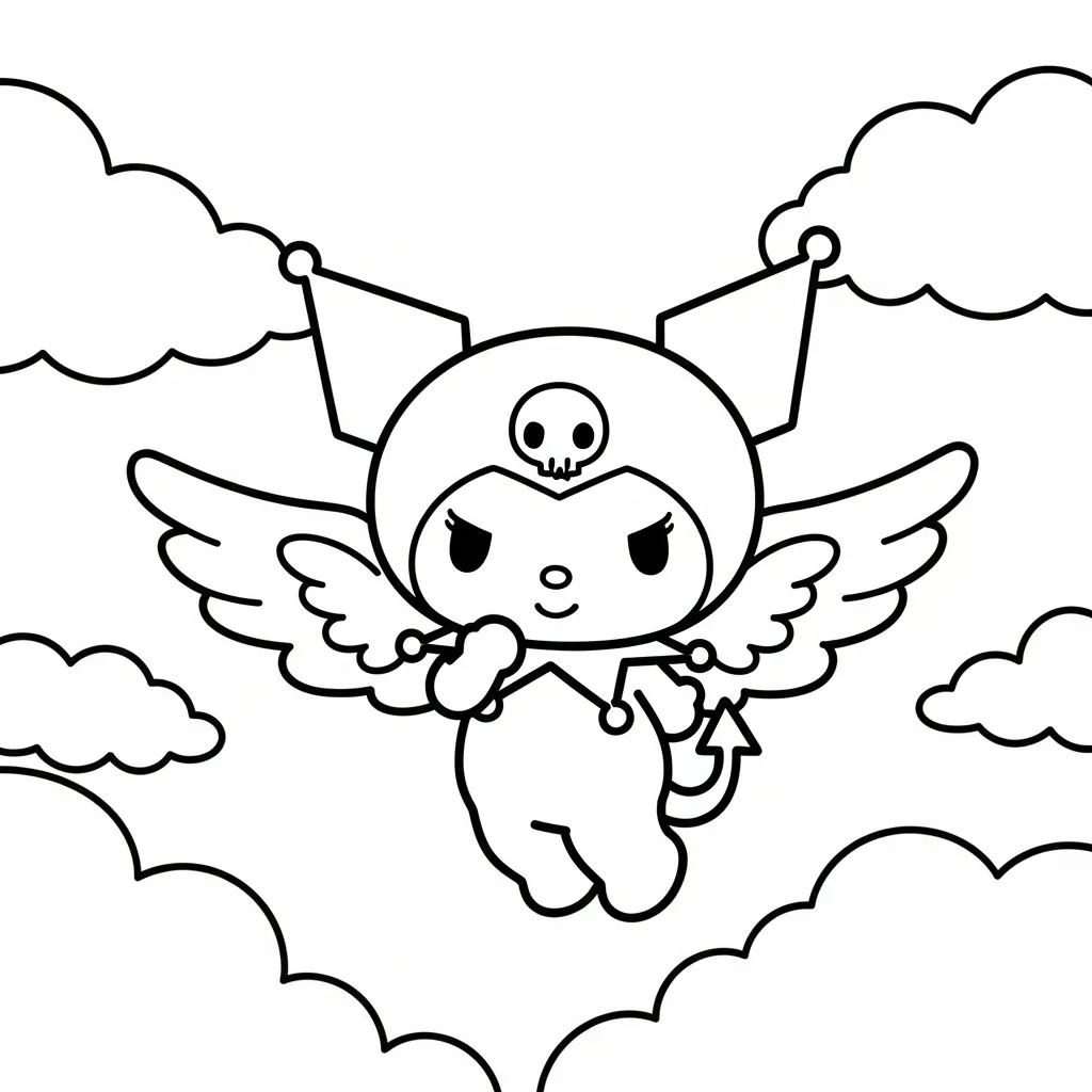 páginas para colorear gratis Kuromi pdf