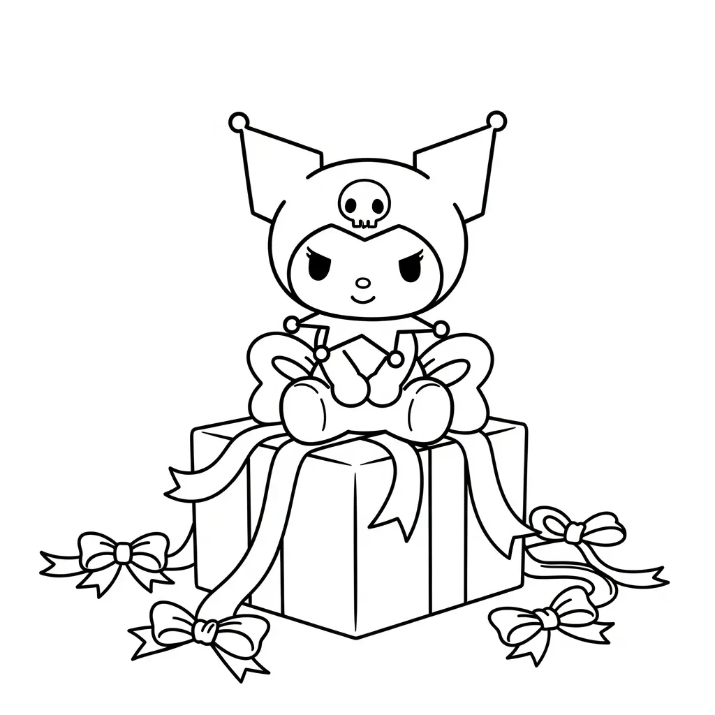 Kuromi páginas para colorear de adornos