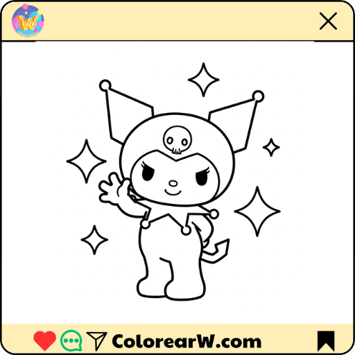 Kuromi para colorear thumbnail